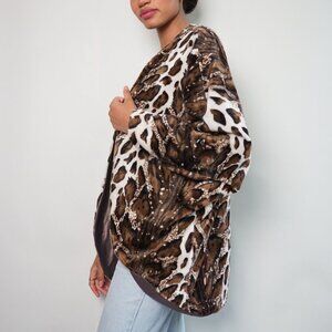 Animal Print Leopard Tiger Lined Cardigan